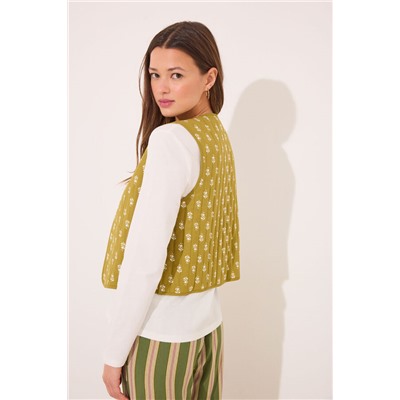 Chaleco reversible 100% algodón print floral