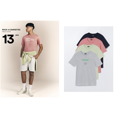 4-PACK OF PRINTED T-SHIRTS