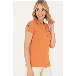 Kadın Kiremit Basic Polo Yaka Tişört