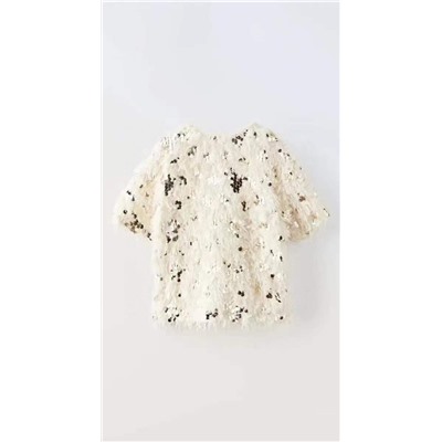 Детская блузка с пайетками и перьями  ZAR*A 💤 Цена на бирке 39,95€