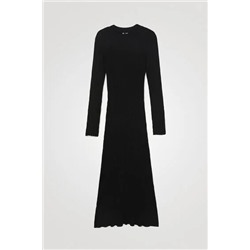 Vestido slim midi canalé