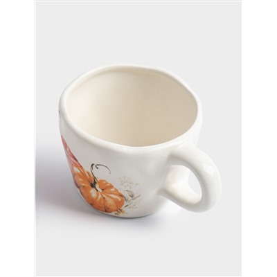 Кружка, 320 мл, керамика, молочная, Тыквы, Bright pumpkin