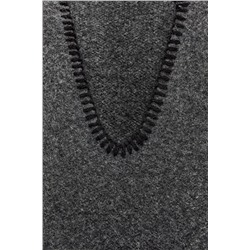 KNIT SWEATER WITH CONTRAST TOPSTITCHING