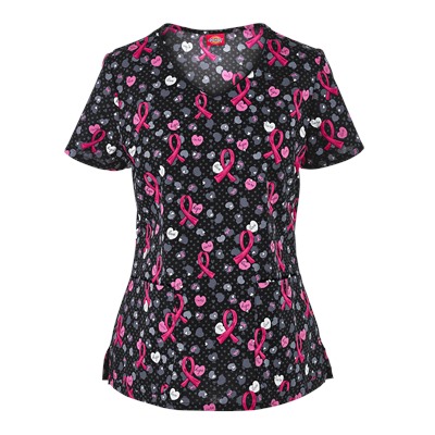 Dickies EDS Scrubs Love Is The Cure Print Top