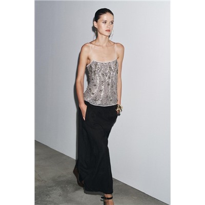 ZW COLLECTION EMBROIDERED BEADED TOP