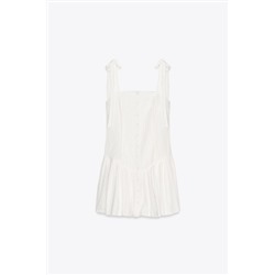 SMOCKED AND PLEATED SHORT DRESS