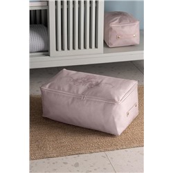 Çiçek Desen Baskılı Hurç - Pudra - 30x22x18 cm
