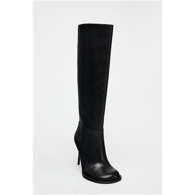 LEATHER STILETTO HEEL BOOTS