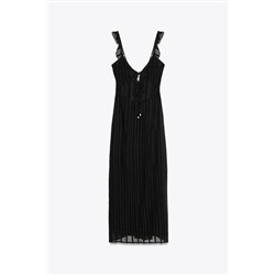 METALLIC THREAD MIDI CAMISOLE DRESS
