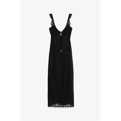 METALLIC THREAD MIDI CAMISOLE DRESS