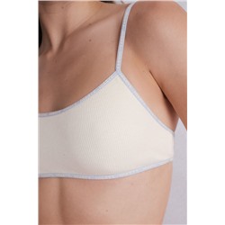 Sujetador top algodón copas extraíbles amarillo