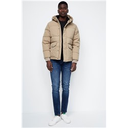 Anorak con capucha Beige