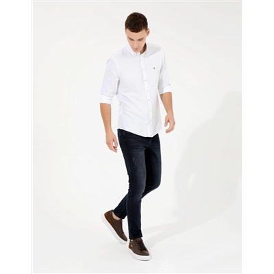 Haki Slim Fit Uzun Kollu Gömlek