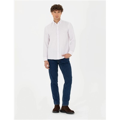 Bordo Slim Fit Uzun Kollu Gömlek