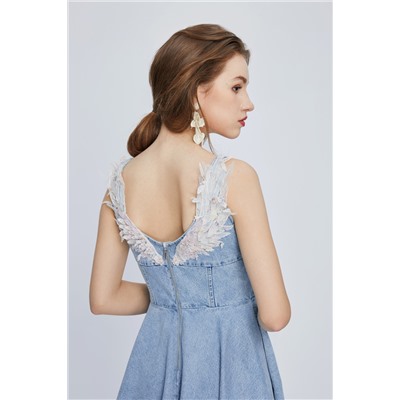 Vestido midi vaquero Azul