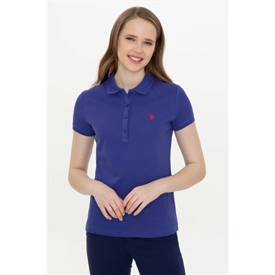 Kadın Mavi Basic Polo Yaka Tişört