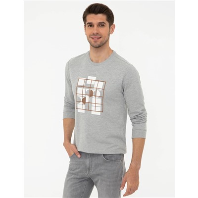 Açık Gri Melanj Sweatshirt
