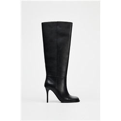 LEATHER STILETTO HEEL BOOTS