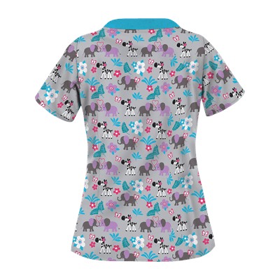 UA Jungle Love Silver Print Scrub Top