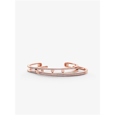 MICHAEL KORS Precious Metal-Plated Sterling Silver Pavé Nesting Cuff