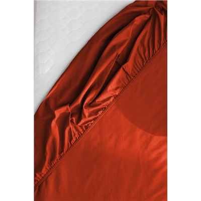 Manon King Size %100 Pamuk Ranforce Lastikli Çarşaf - Turuncu