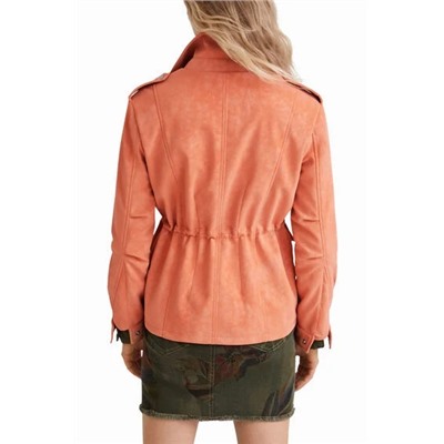 Chaqueta recta bolsillos