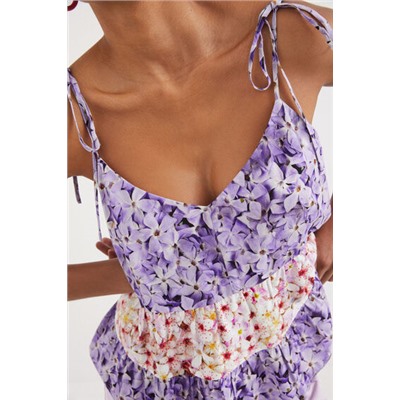 Top de tirantes floral