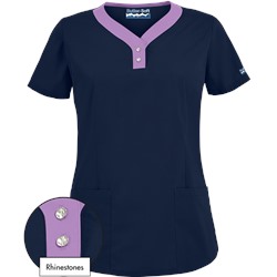 Butter-Soft Scrubs by UA™ Contrast Y-Neck Top