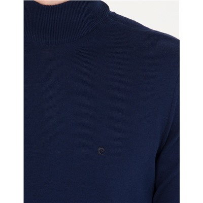 Açık Lacivert Slim Fit Yarım Balıkçı Basic Triko Kazak