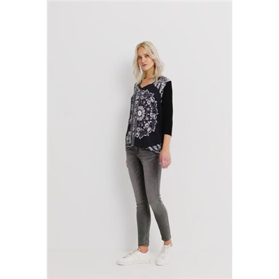 Camiseta boho manga tres cuartos