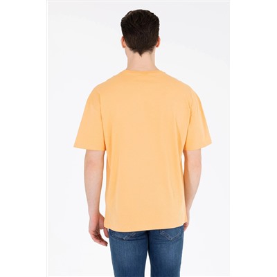 Erkek Kavun Oversize Bisiklet Yaka Tişört