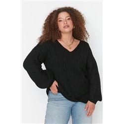 Trendyol Curve Siyah Triko Kazak TBBAW23AN00036