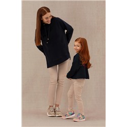 Kız Çocuk Lacivert Kapüşonlu Sweatshirt