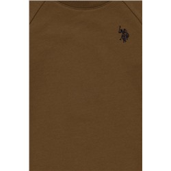Erkek Çocuk Haki Basic Bisiklet Yaka Sweatshirt