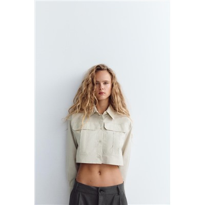 CROPPED POPLIN SHIRT