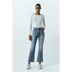 MID-RISE FLARED CROPPED TRF JEANS