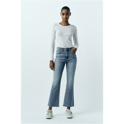 MID-RISE FLARED CROPPED TRF JEANS