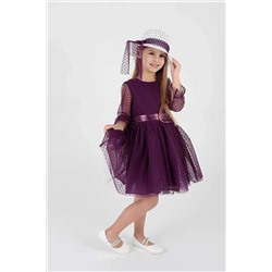 AHENGİM Kız Çocuk Elbise Kız Şapkalı Elbise Kız Elbise Tül Elbise Ak2228 1-2-10001159