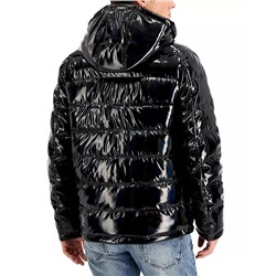 GUESS Men's Holographic Hooded Puffer Jacket