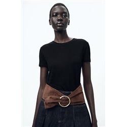 VISCOSE RIBBED T-SHIRT
