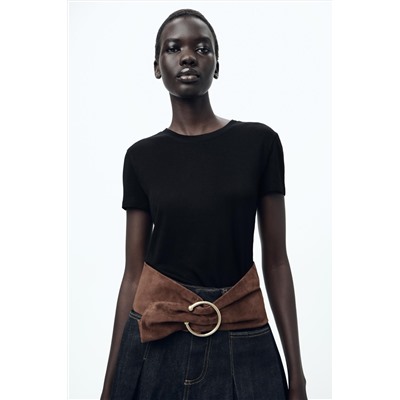 VISCOSE RIBBED T-SHIRT