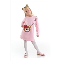 Denokids Ayıcık Çantalı Kız Çocuk Elbise CFF-22K1-029