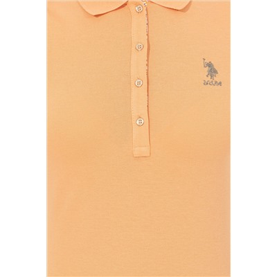 Kadın Turuncu Basic Polo Yaka Tişört