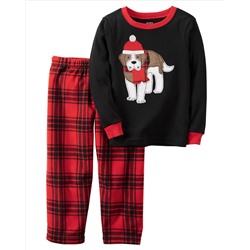 2-Piece Cotton Thermal & Fleece Christmas PJs