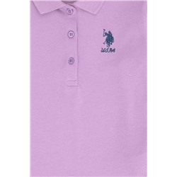 Kız Çocuk Lila Polo Yaka Basic Sweatshirt