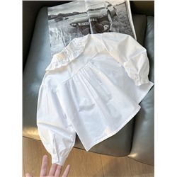 Комплект для девочки: джинсовый сарафан и блузка
