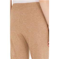 Kadın Camel Melanj Slim Fit Triko Pantolon