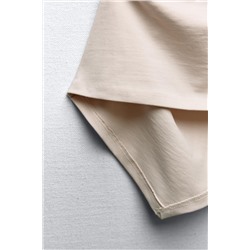 GATHERED T-SHIRT WITH ASYMMETRIC HEM