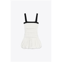 TEXTURED BALLOON DRESS