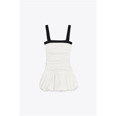 TEXTURED BALLOON DRESS